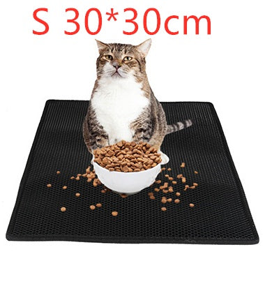 Honeycomb Waterproof Cat Litter Mat – Double-Layer Urine-Proof EVA Trap Pad