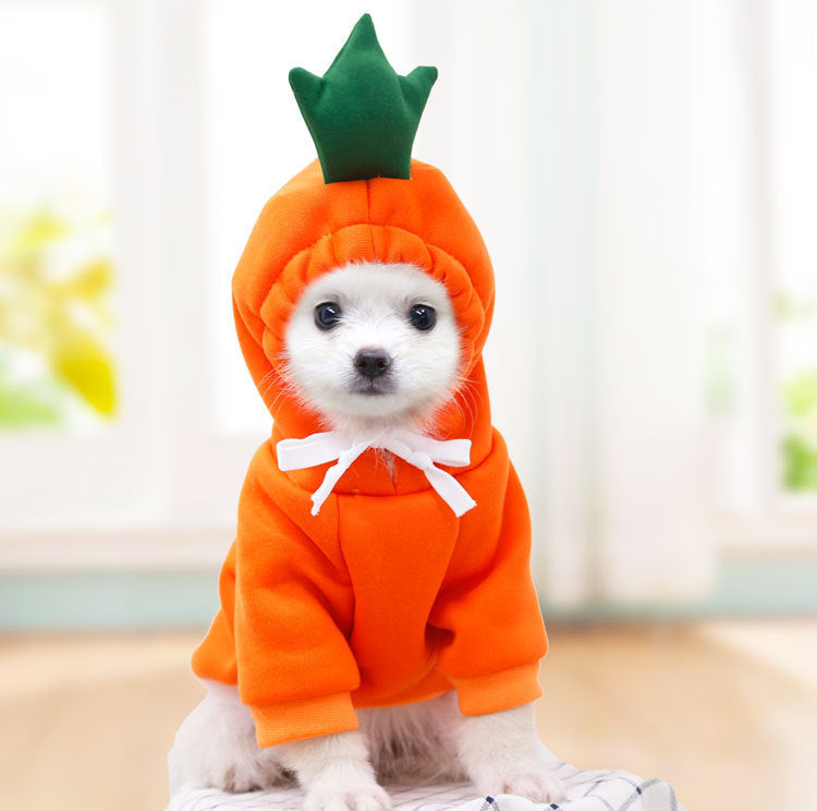 Cute Fruit Dog Hoodies – Winter Fleece Clothes for Small Dogs & Cats