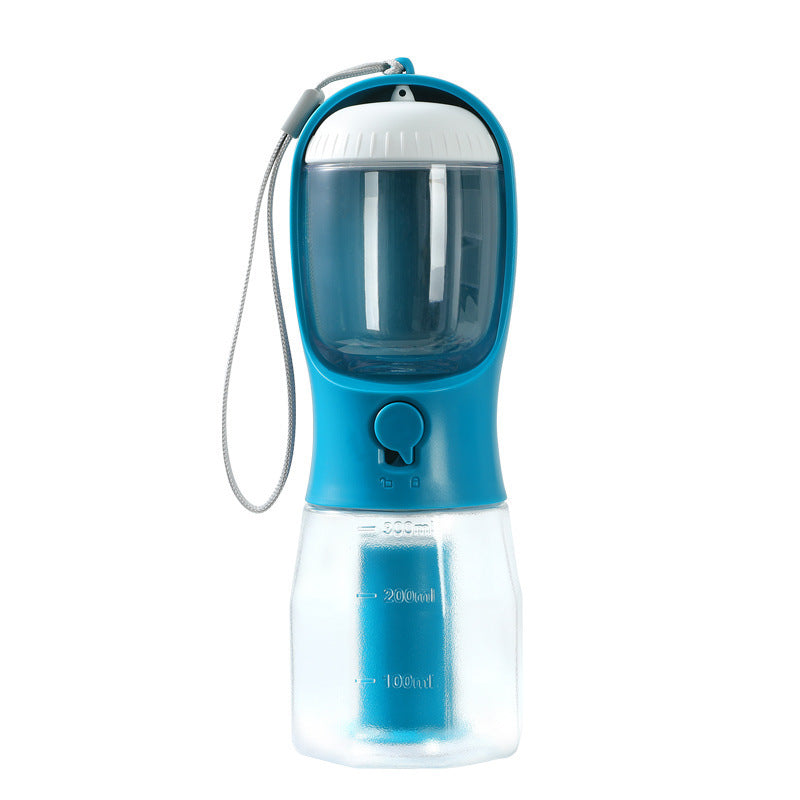 3-in-1 Dog Water Bottle – Portable Pet Cup with Food Container & Waste Bag Holder
