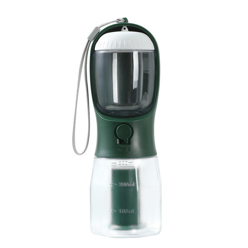 3-in-1 Dog Water Bottle – Portable Pet Cup with Food Container & Waste Bag Holder