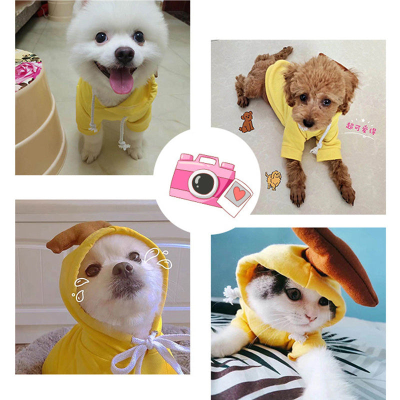 Cute Fruit Dog Hoodies – Winter Fleece Clothes for Small Dogs & Cats