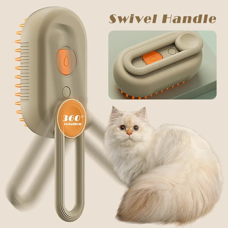 3-in-1 Steam Pet Brush – Grooming, Detangling & Relaxing