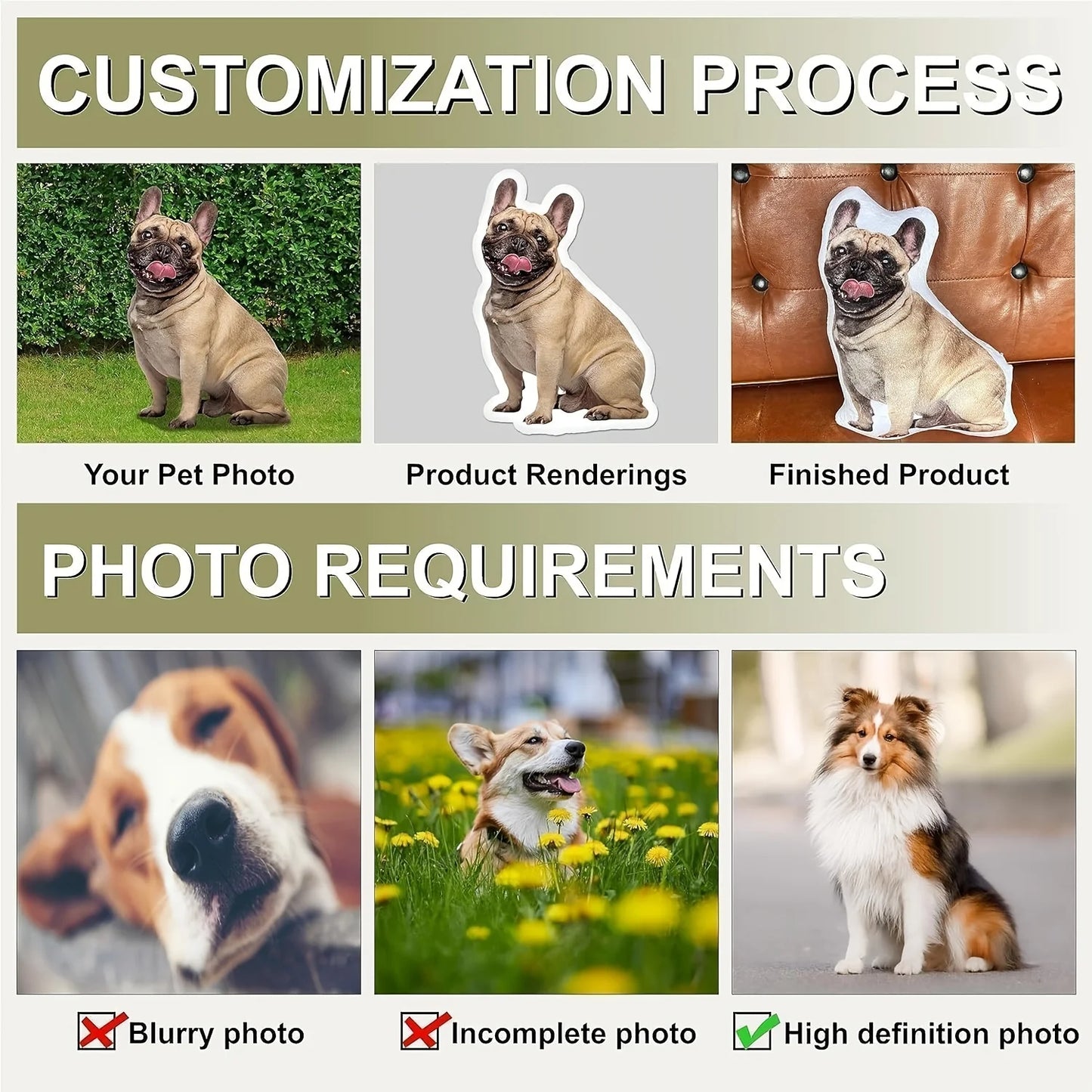 Personalized Photo Plush Pillow – Custom Pet Picture Cushion