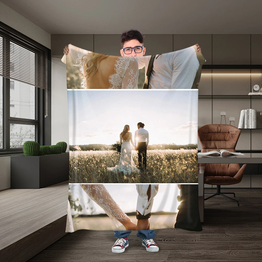 Personalized Photo Wool Blanket – Custom Gift for Pets & Family