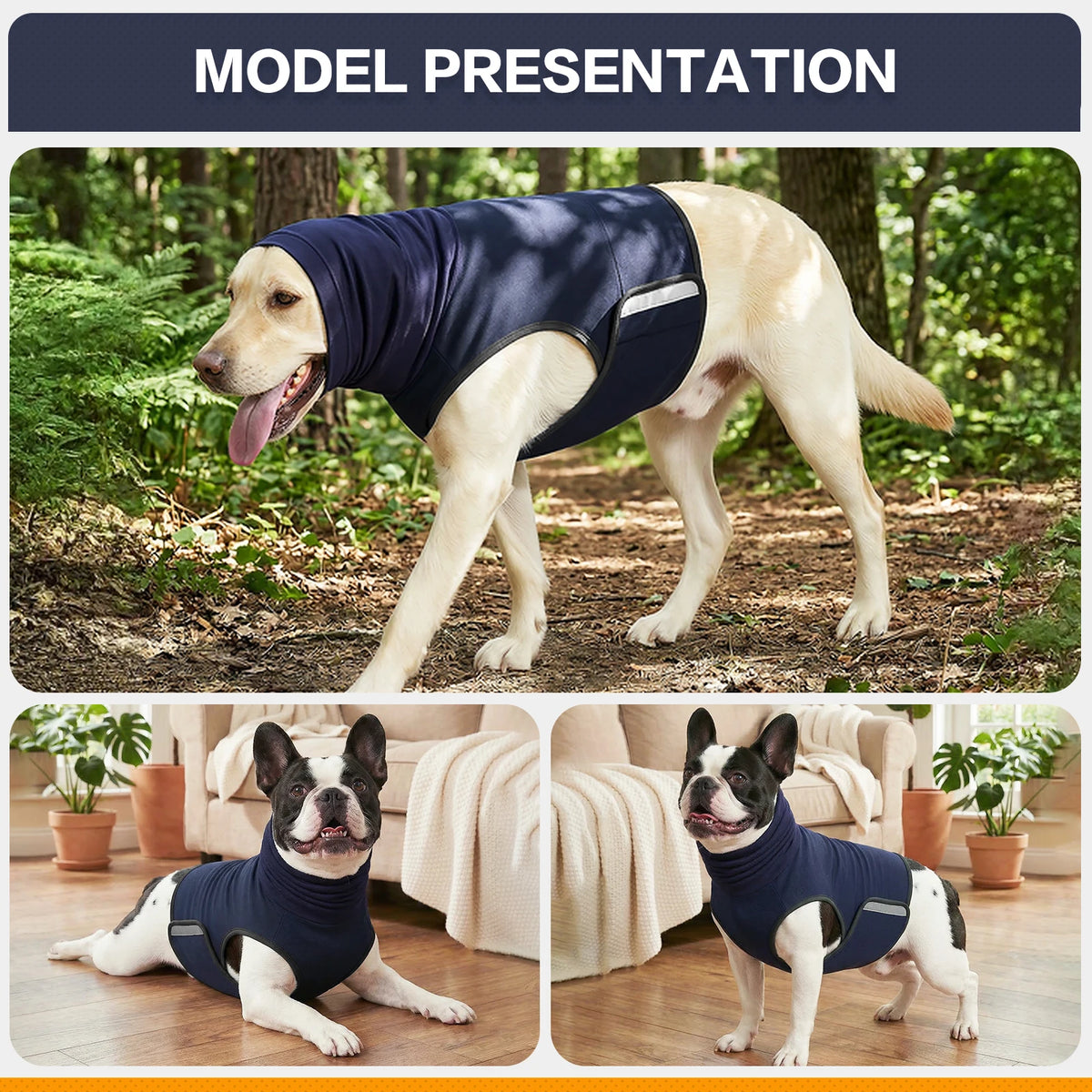 Dog Anxiety Vest — Gray & Blue