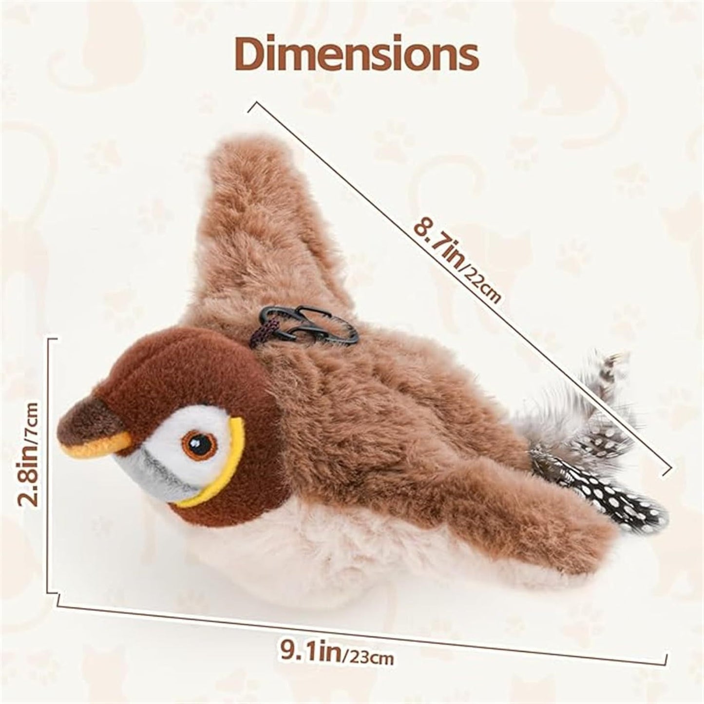 Interactive Chirping Bird Cat Toy – 2025 Flying & Flapping Feathered Fun for Indoor Cats