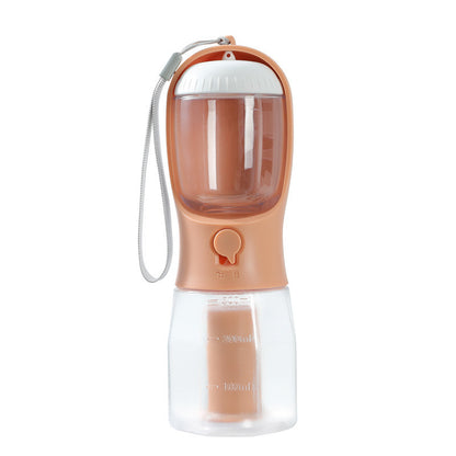 3-in-1 Dog Water Bottle – Portable Pet Cup with Food Container & Waste Bag Holder