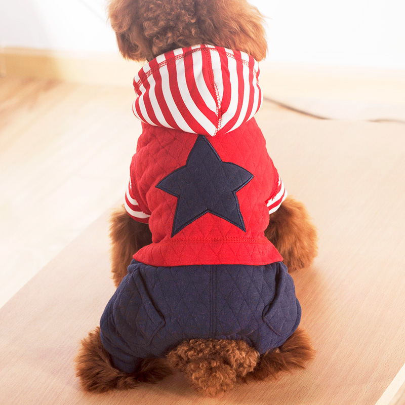 Double Delight: Trendy and Warm Pet Outfits - Quilted Lime Hoodie and Patriotic Puffer Coat for Small Dogs