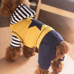 Double Delight: Trendy and Warm Pet Outfits - Quilted Lime Hoodie and Patriotic Puffer Coat for Small Dogs