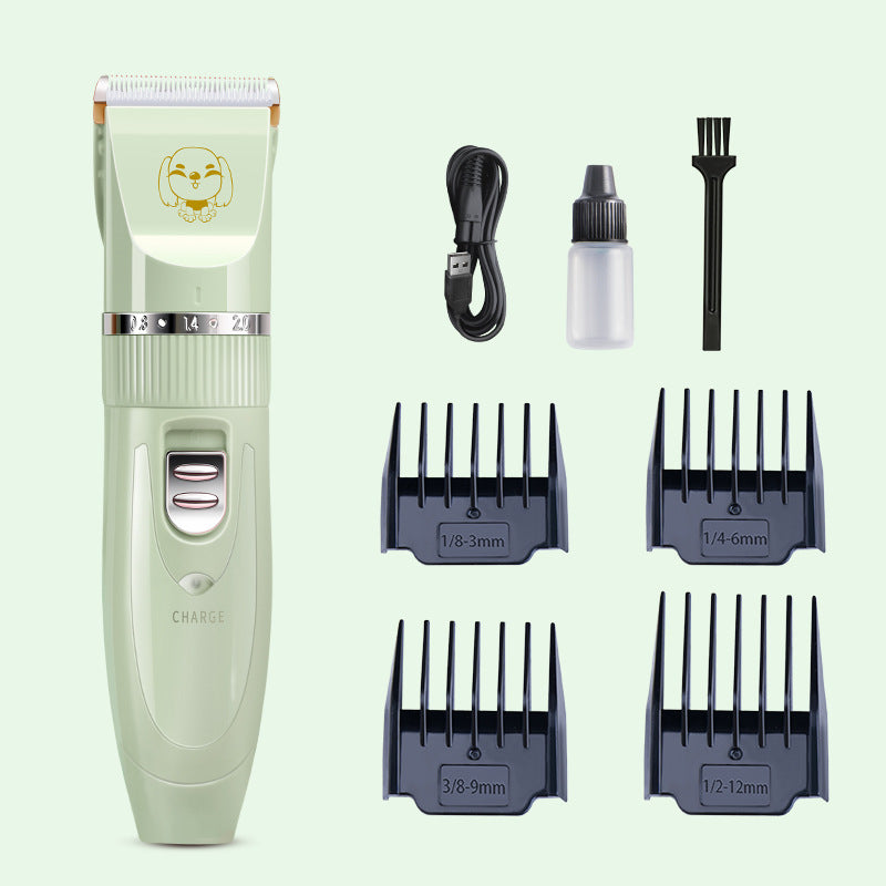 Cordless Pet Hair Trimmer Set with Wireless Charging