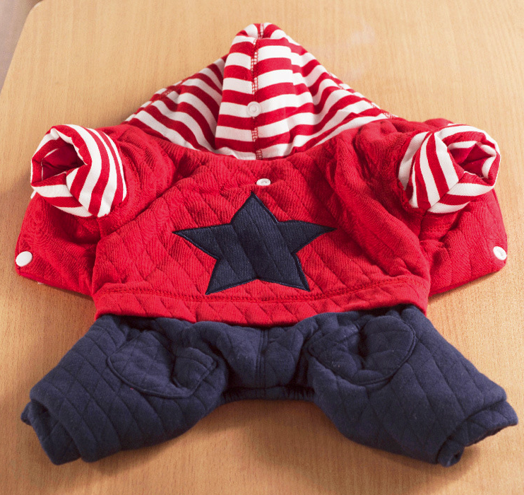 Double Delight: Trendy and Warm Pet Outfits - Quilted Lime Hoodie and Patriotic Puffer Coat for Small Dogs