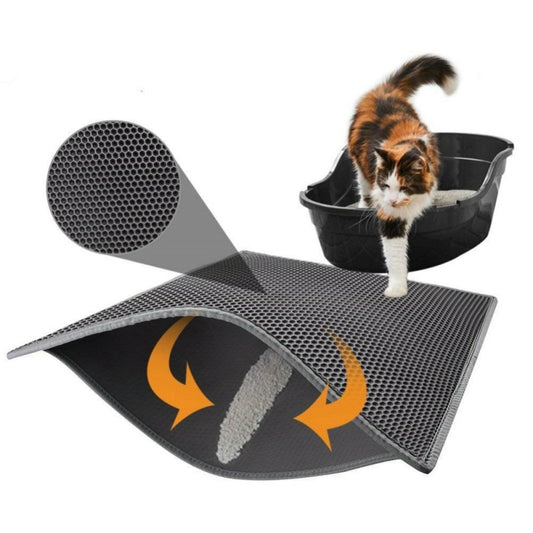 Honeycomb Waterproof Cat Litter Mat – Double-Layer Urine-Proof EVA Trap Pad
