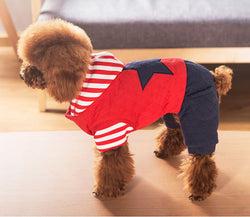 Double Delight: Trendy and Warm Pet Outfits - Quilted Lime Hoodie and Patriotic Puffer Coat for Small Dogs