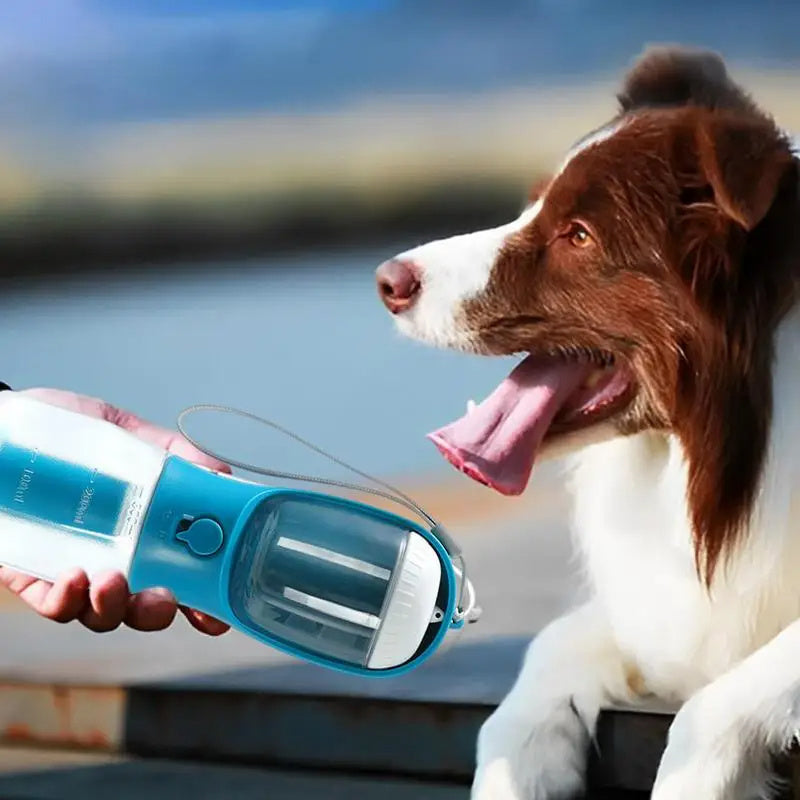 3-in-1 Dog Water Bottle – Portable Pet Cup with Food Container & Waste Bag Holder