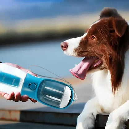 3-in-1 Dog Water Bottle – Portable Pet Cup with Food Container & Waste Bag Holder