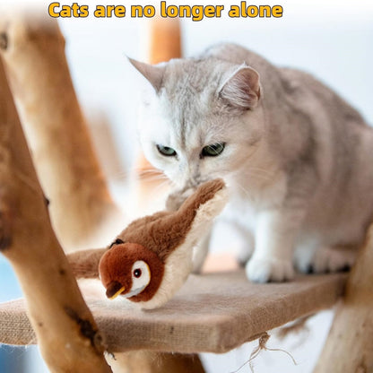 Interactive Chirping Bird Cat Toy – 2025 Flying & Flapping Feathered Fun for Indoor Cats