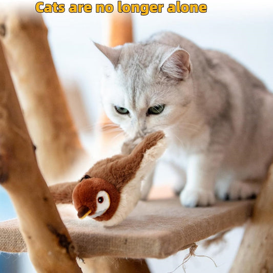Interactive Chirping Bird Cat Toy – 2025 Flying & Flapping Feathered Fun for Indoor Cats