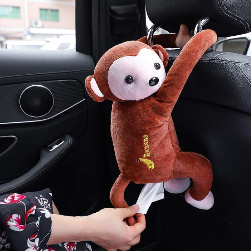 Portable Monkey Napkin Holder for Home, Office, and Car Use