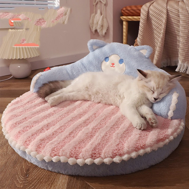 Cozy Winter Cat Bed: Snug Sleeping Nest for Pets