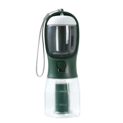 3-in-1 Dog Water Bottle – Portable Pet Cup with Food Container & Waste Bag Holder