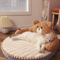 Cozy Winter Cat Bed: Snug Sleeping Nest for Pets