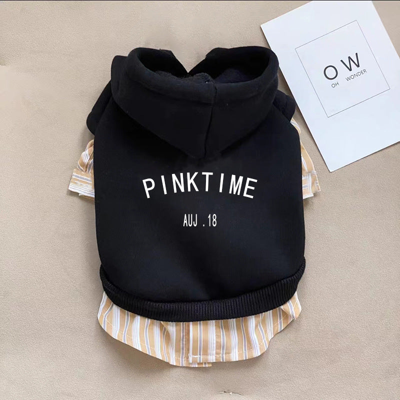 Cozy Cotton Layered Hoodie with Plaid Accents - PINKTIME Collection, Pre-Fall Edition