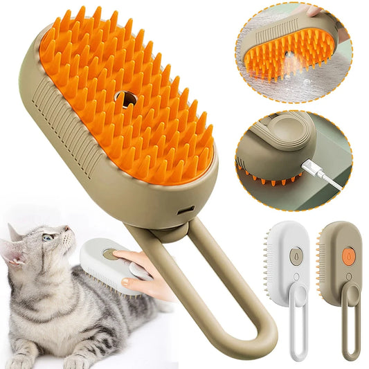 3-in-1 Steam Pet Brush – Grooming, Detangling & Relaxing