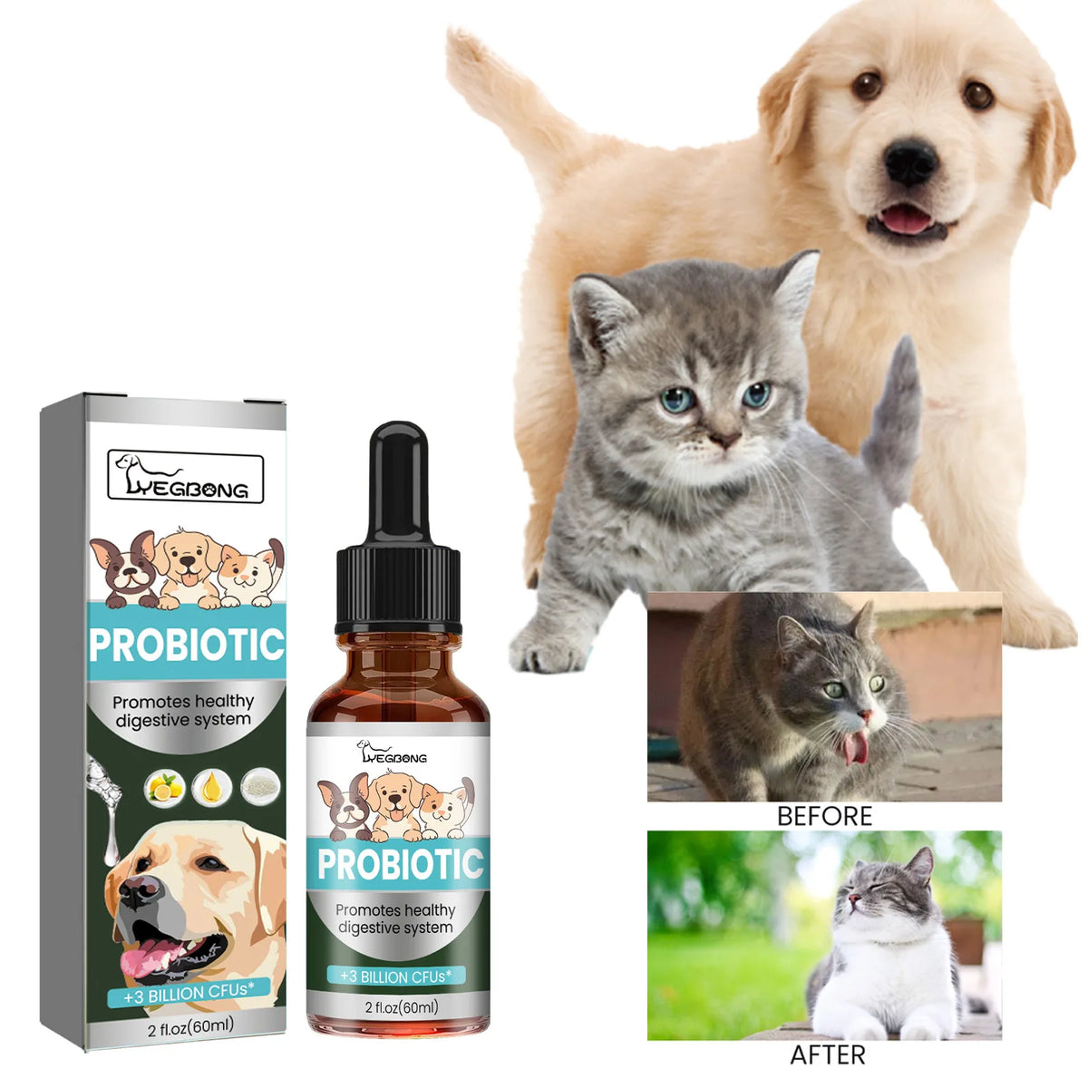 Probiotic Drops for Dogs & Cats — 60 ml