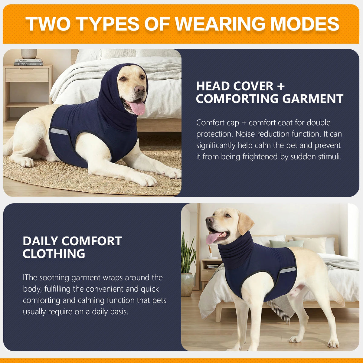 Dog Anxiety Vest — Gray & Blue