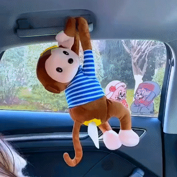 Portable Monkey Napkin Holder for Home, Office, and Car Use