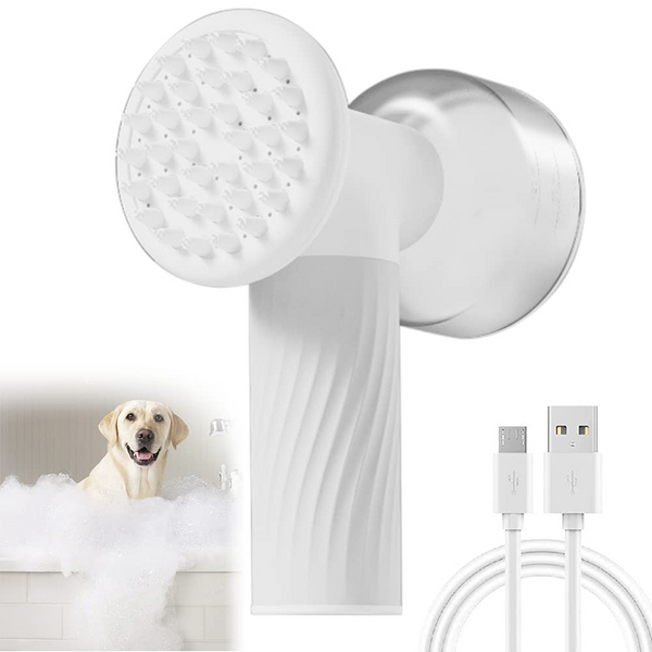 2-in-1 Electric Pet Spa Brush: Foaming Shampoo Dispenser & Massage Comb for Dogs and Cats