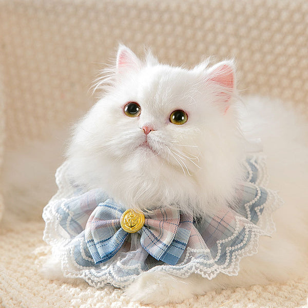Stylish Cat Scarf Collar - Elegant Pet Bandana for Fashion & Comfort