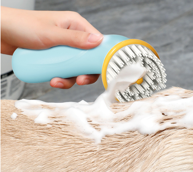 Paws 'n' Bubbles: Easy-Grip Pet Bath & Grooming Brush - Perfect for Showers and Hair Management