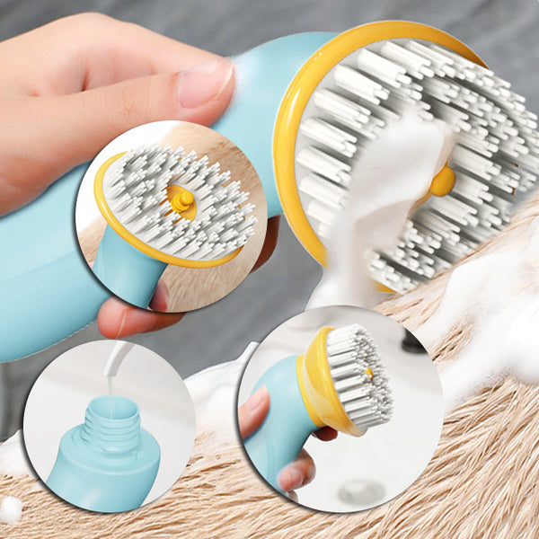 Paws 'n' Bubbles: Easy-Grip Pet Bath & Grooming Brush - Perfect for Showers and Hair Management