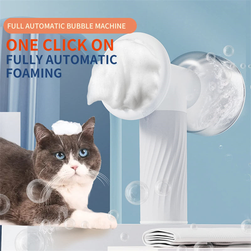 2-in-1 Electric Pet Spa Brush: Foaming Shampoo Dispenser & Massage Comb for Dogs and Cats